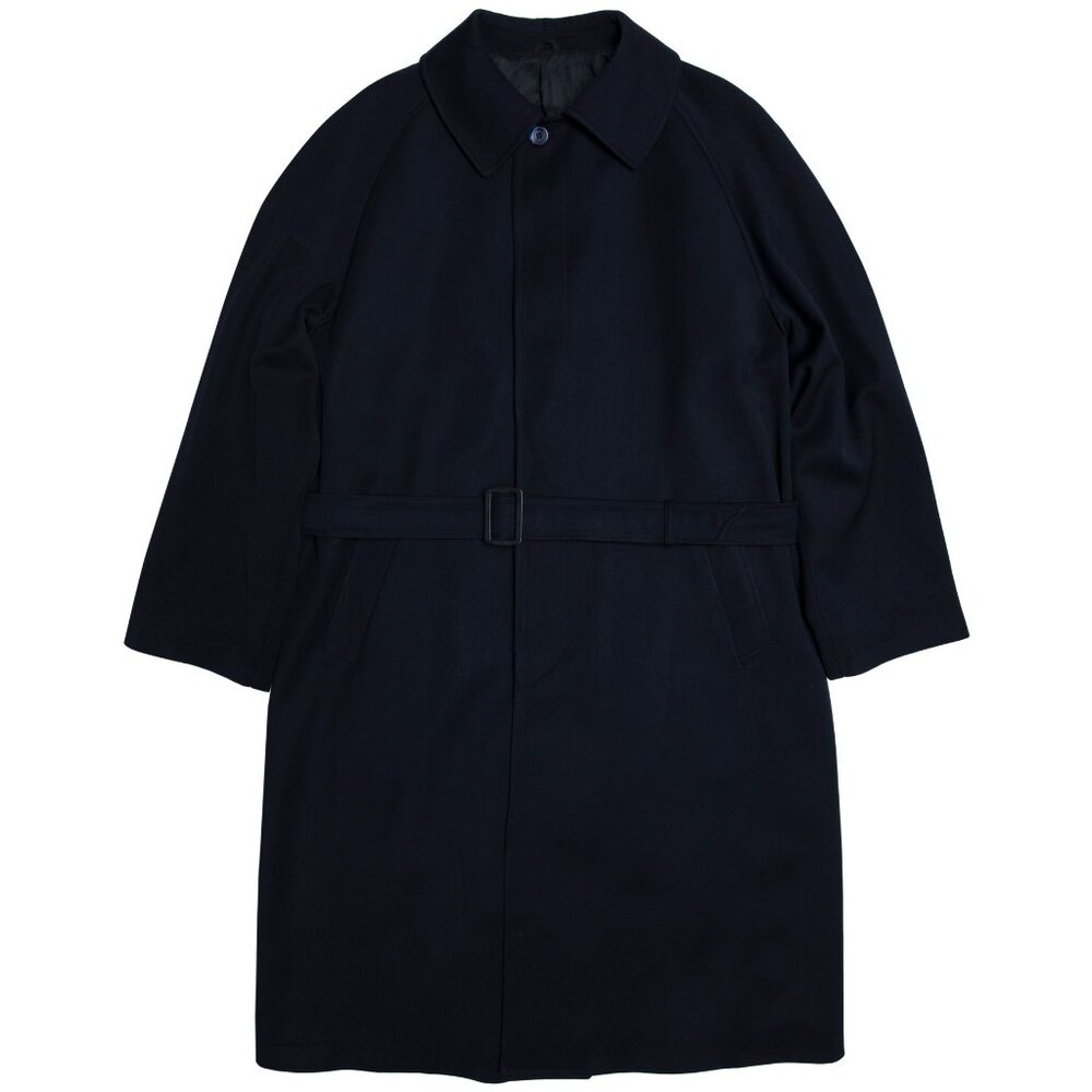 FOR INT (Italy) Vintage Woolmark Pure Virgin Wool Gabardine Weave Box Coat : XL